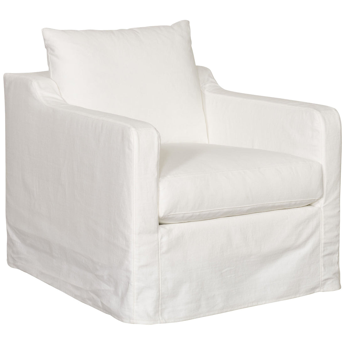 Vanguard Furniture Theo Slipcovered Muslin Swivel Chair