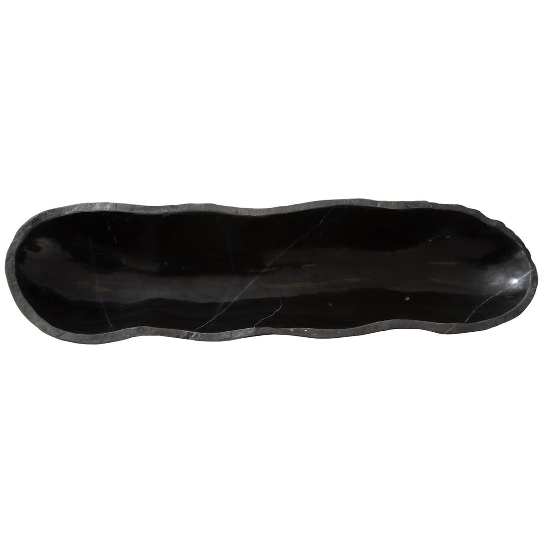 Phillips Collection Aragonite Canoe Medium Bowl - Black