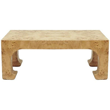 Worlds Away Nicola Pagoda Cocktail Table in Burl Wood