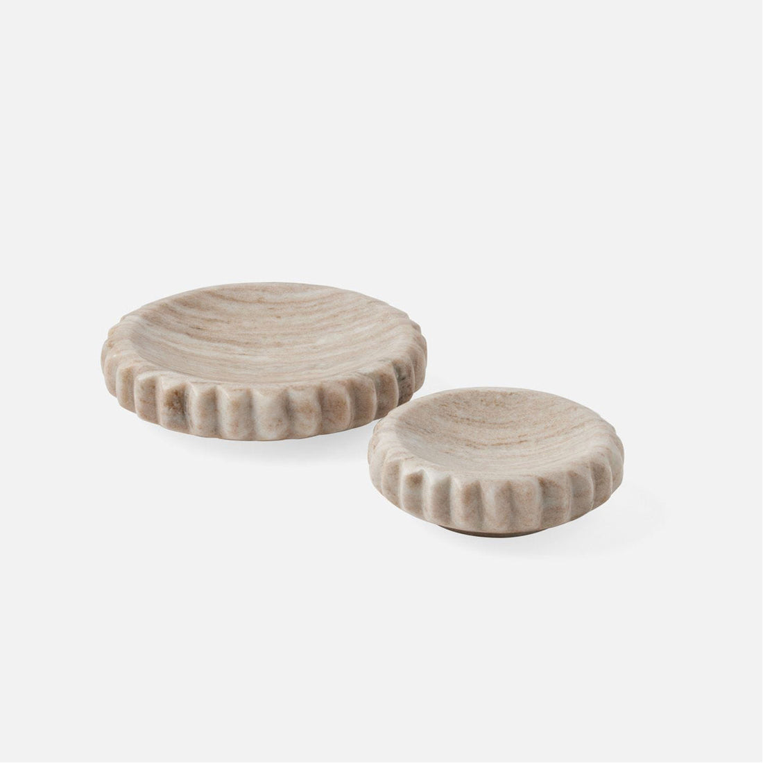 Made Goods Analia Round Marbe Trays, 2-Piece Set