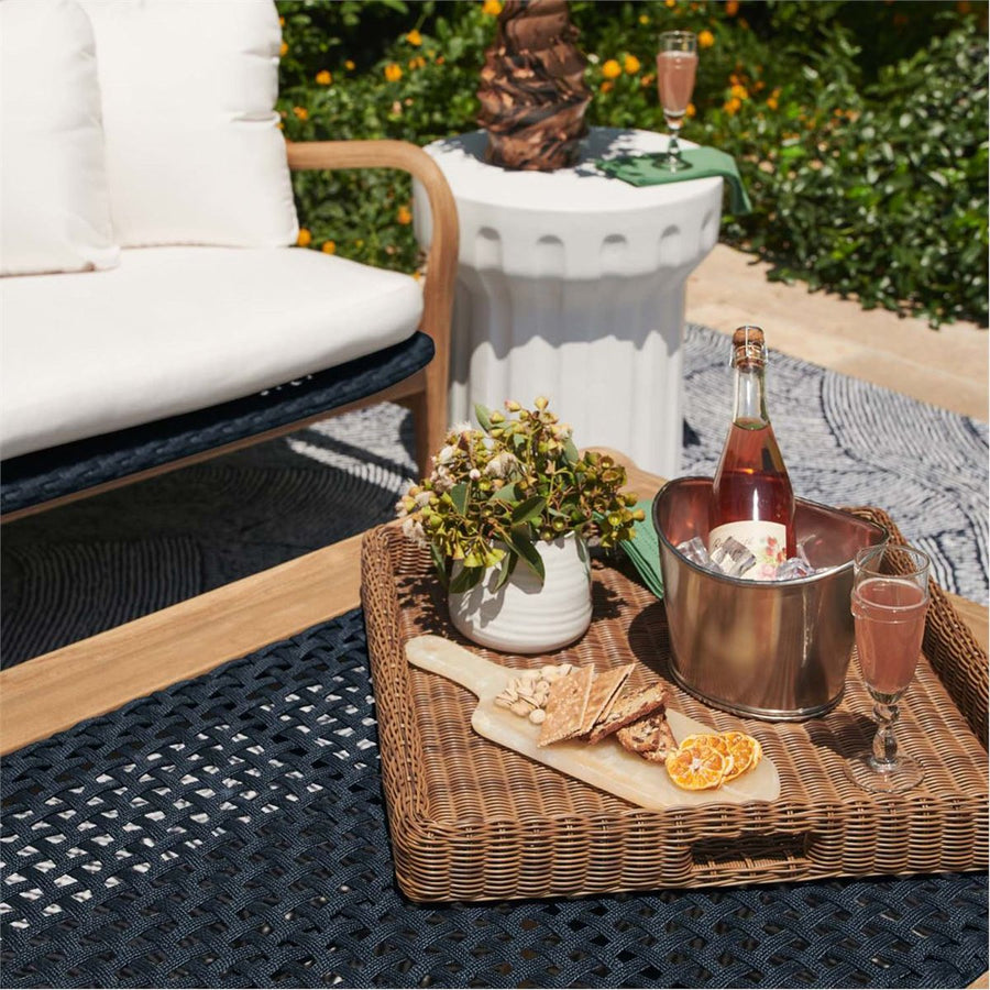 Made Goods Avani Faux Wicker Outdoor Tray, 2-Piece Set