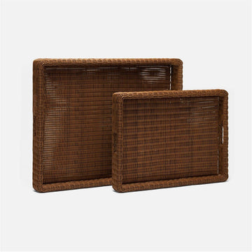 Made Goods Avani Faux Wicker Outdoor Tray, 2-Piece Set