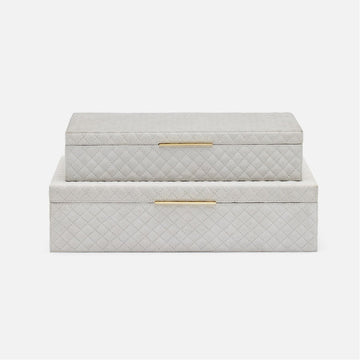 Made Goods Bower Quilted Suede Box, 2-Piece Set