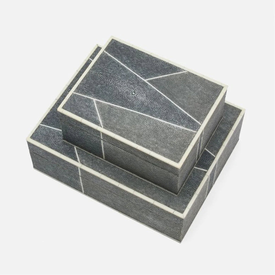 Made Goods Breck Patterned Realistic Faux Shagreen Box, 2-Piece Set