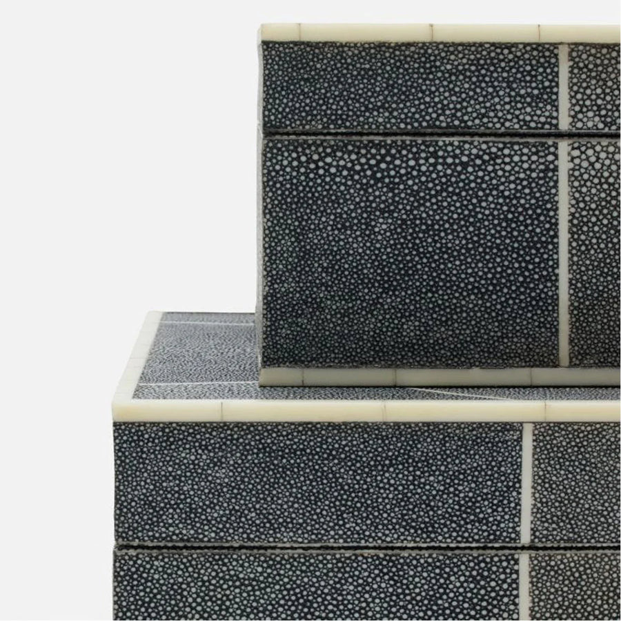 Made Goods Breck Patterned Realistic Faux Shagreen Box, 2-Piece Set