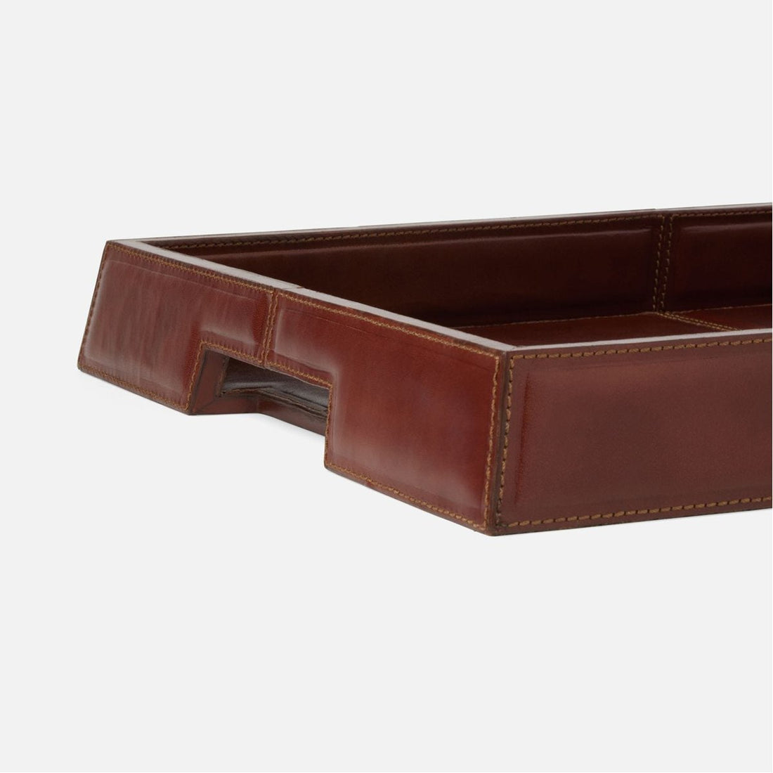 Made Goods Bryant Angular Full-Grain Leather Tray, 2-Piece Set