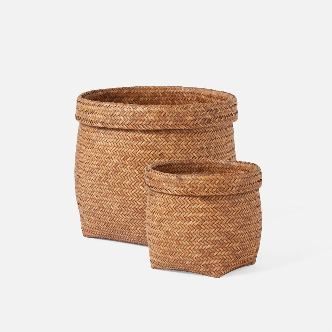 Made Goods Caelan Fat-Weave Rattan Baskets, 2-Piece Set