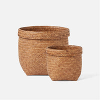 Made Goods Caelan Fat-Weave Rattan Baskets, 2-Piece Set