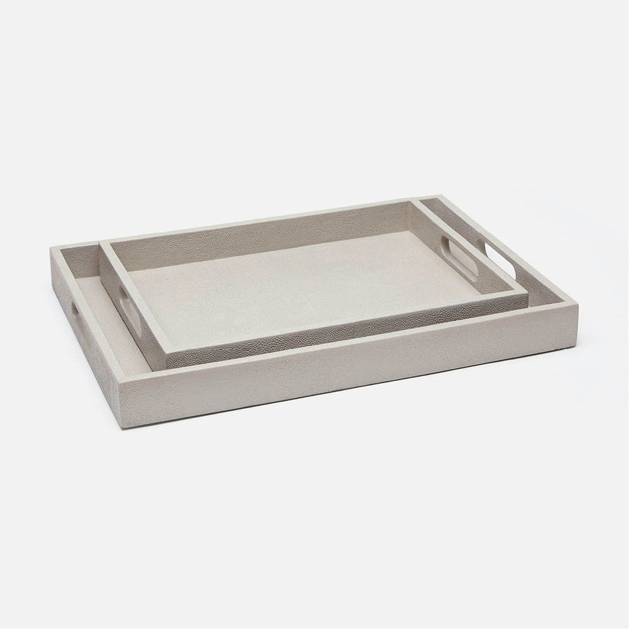 Made Goods Emery Rectangular Vintage Faux Shagreen Tray, 2-Piece Set