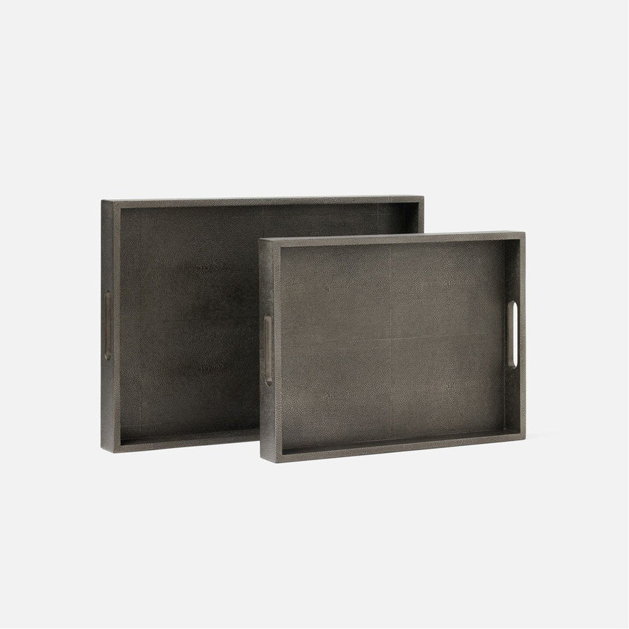 Made Goods Emery Vintage Faux Shagreen Tray, 2-Piece Set