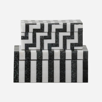 Made Goods Escher Patterned Marble Box, 2-Piece Set