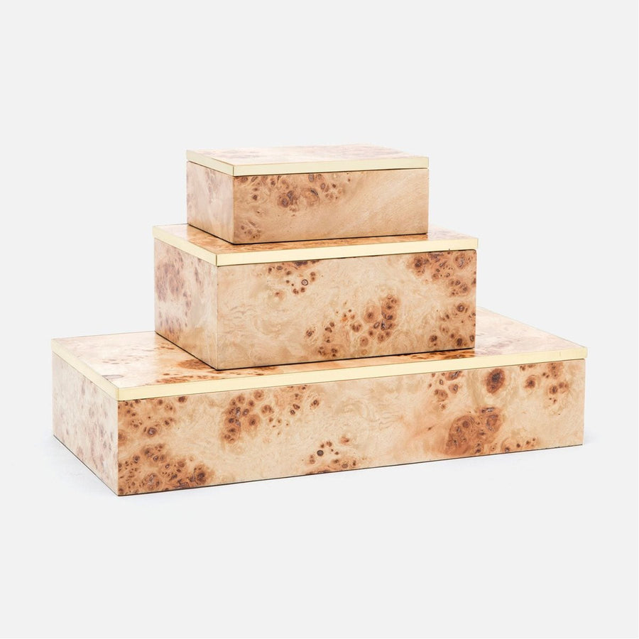 Made Goods Fabron Mapa Veneer Box, 3-Piece Set