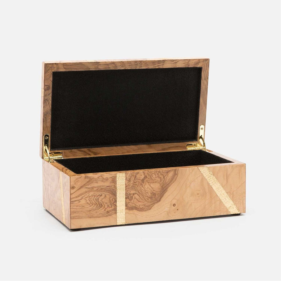 Made Goods Freya Olive Ash with Gold Raffia Box, 2-Piece Set