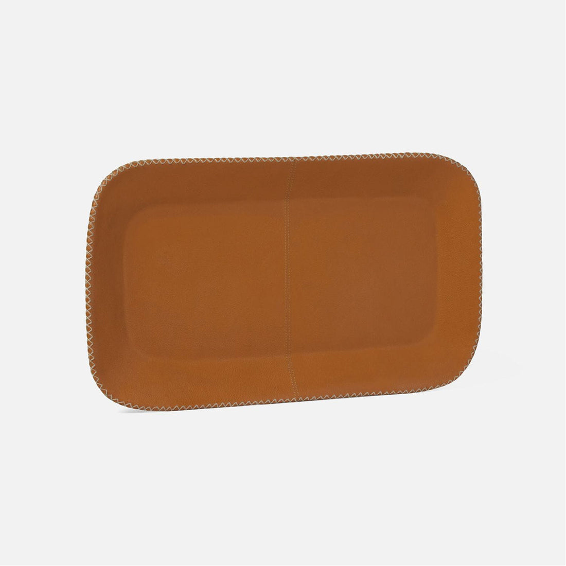 Made Goods Georgia Contrast Stitching Leather Tray, 2-Piece Set