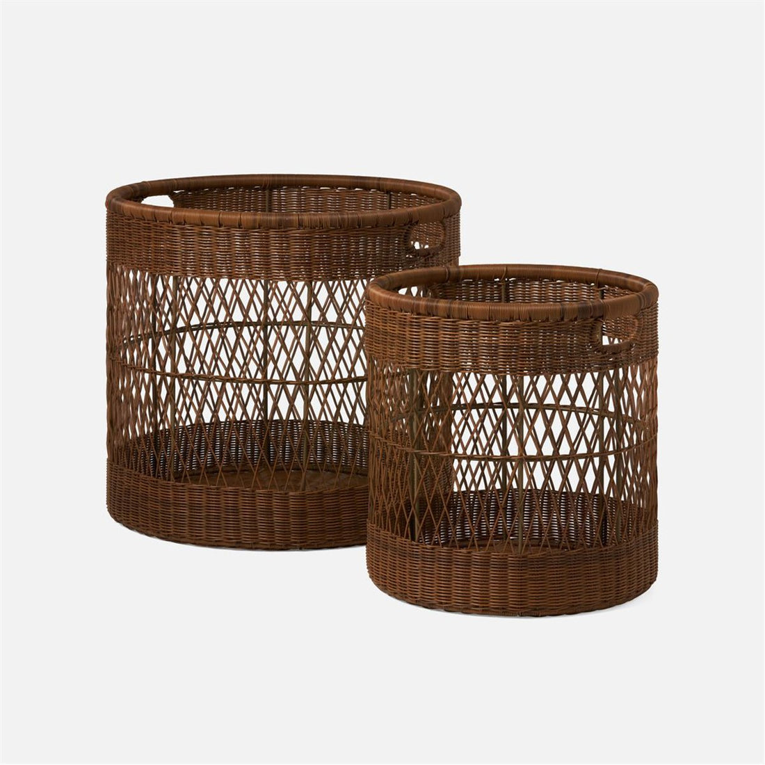 Made Goods Henley Lightweight Faux Rattan Outdoor Baskets, 2-Piece Set