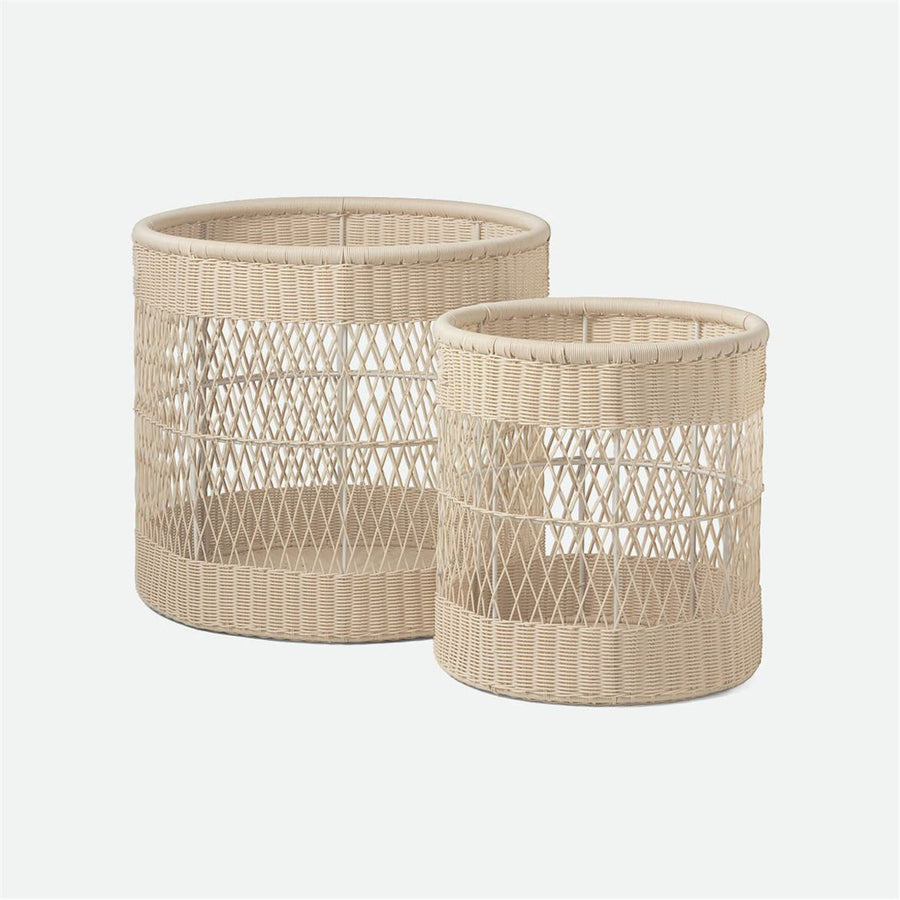 Made Goods Henley Lightweight Faux Rattan Outdoor Baskets, 2-Piece Set