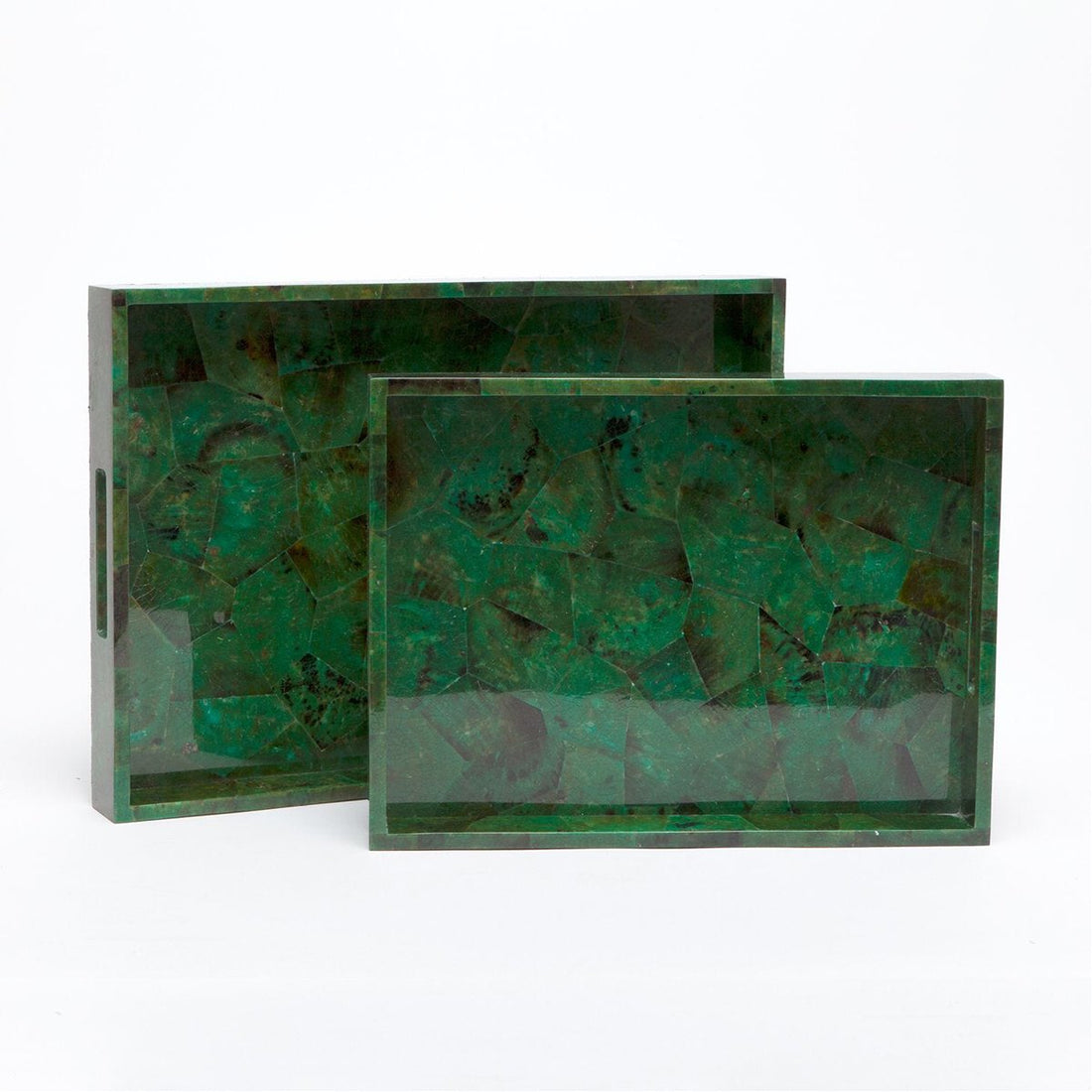 Made Goods Jade Green Tab Tray, 2-Piece Set