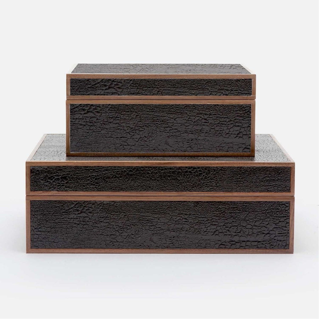 Made Goods Jeston Burnt Wood Box, 2-Piece Set