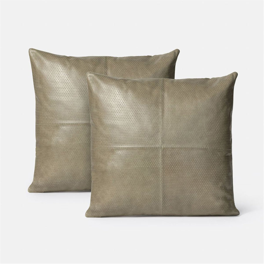 Made Goods Kody Pillows in Perforated Leather, Set of 2