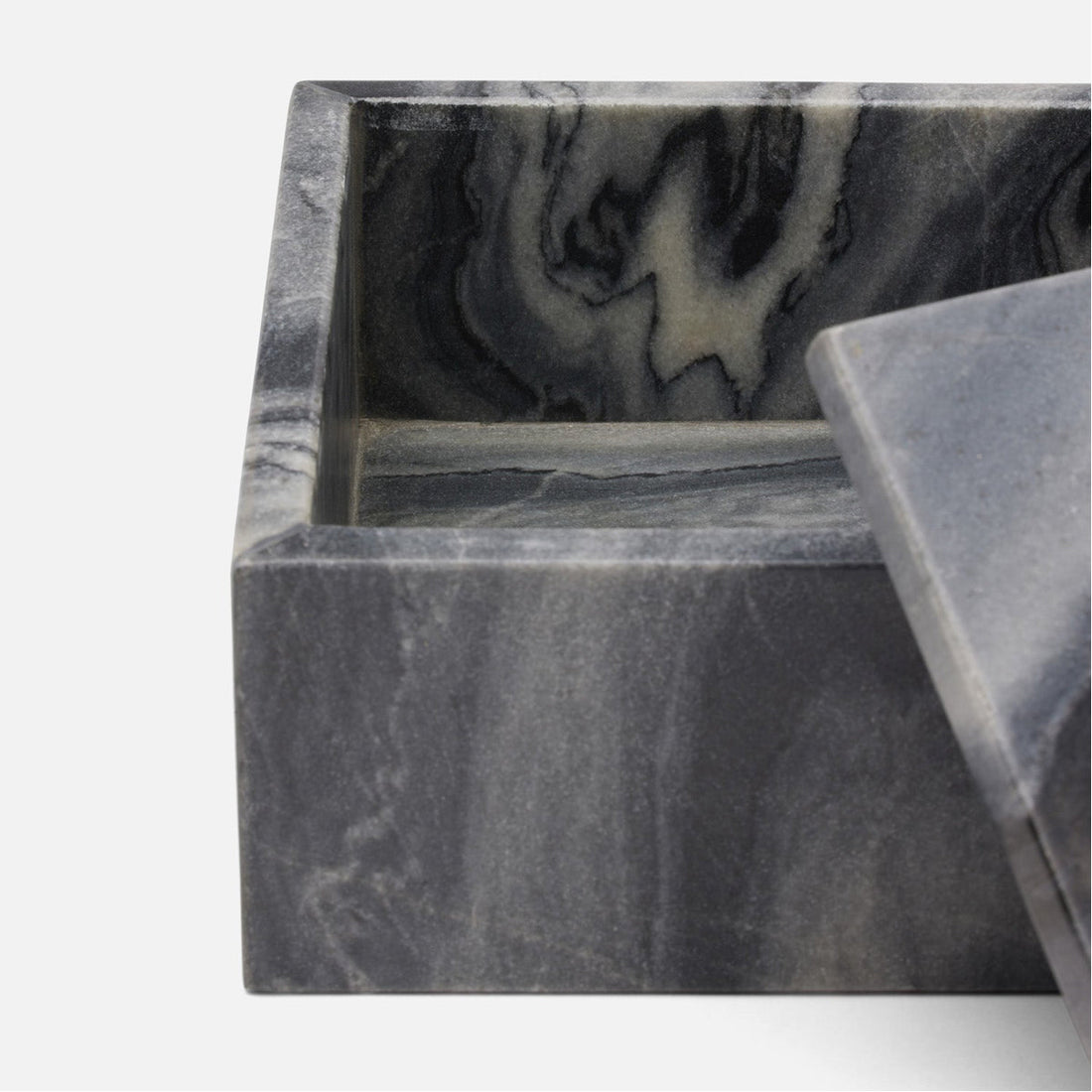 Made Goods Lago 8-Inch Carved Marble Outdoor Box, Set of 2