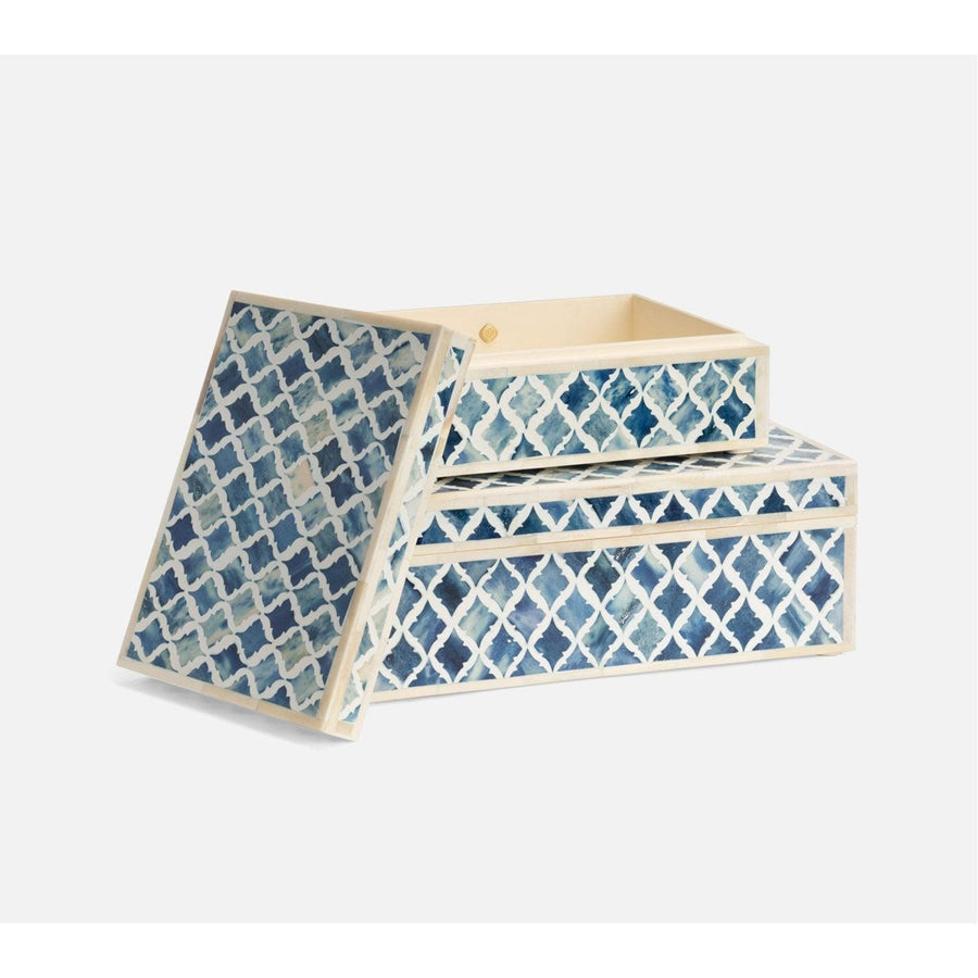 Made Goods Malik Patterned Bone Box, 2-Piece Set