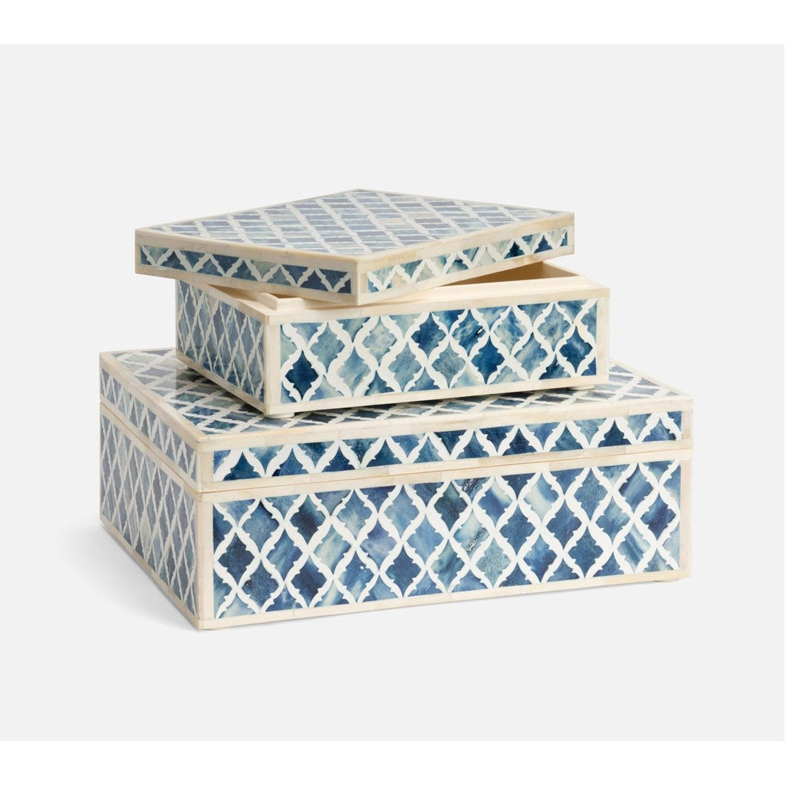 Made Goods Malik Patterned Bone Box, 2-Piece Set