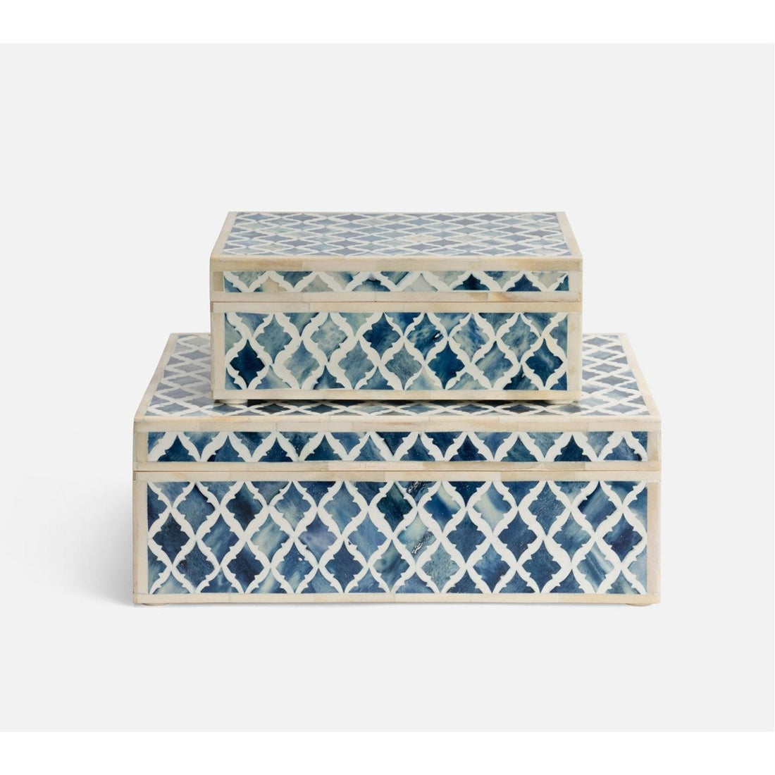 Made Goods Malik Patterned Bone Box, 2-Piece Set