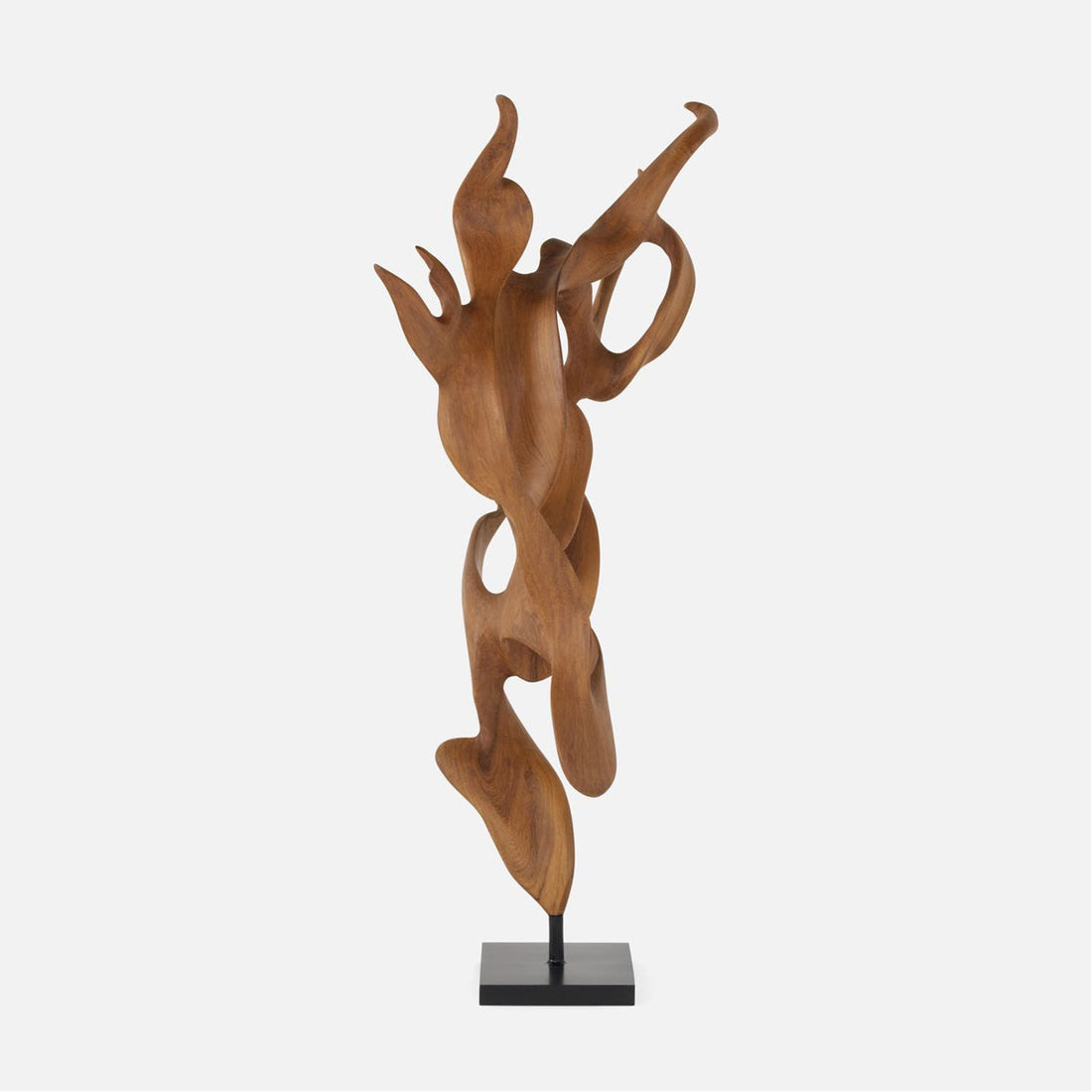 Made Goods Marcianus Natural Teak 24-Inch Sculpture on Metal Base