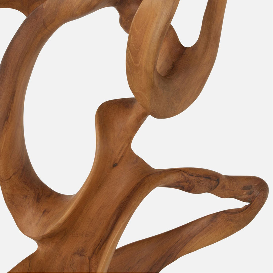 Made Goods Marcianus Natural Teak 24-Inch Sculpture on Metal Base