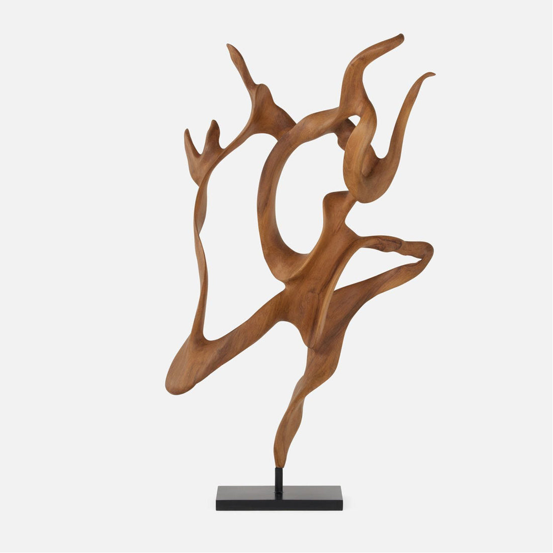 Made Goods Marcianus Natural Teak 24-Inch Sculpture on Metal Base