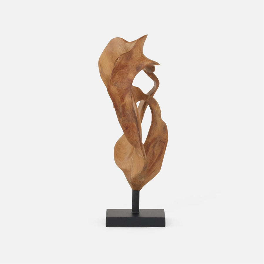 Made Goods Marcianus Natural Teak 20-Inch Sculpture on Metal Base