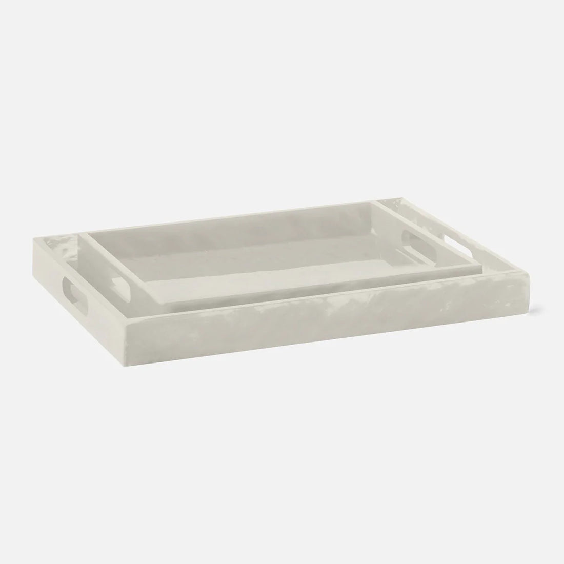 Made Goods Milan Swirled Resin Outdoor Tray, 2-Piece Set