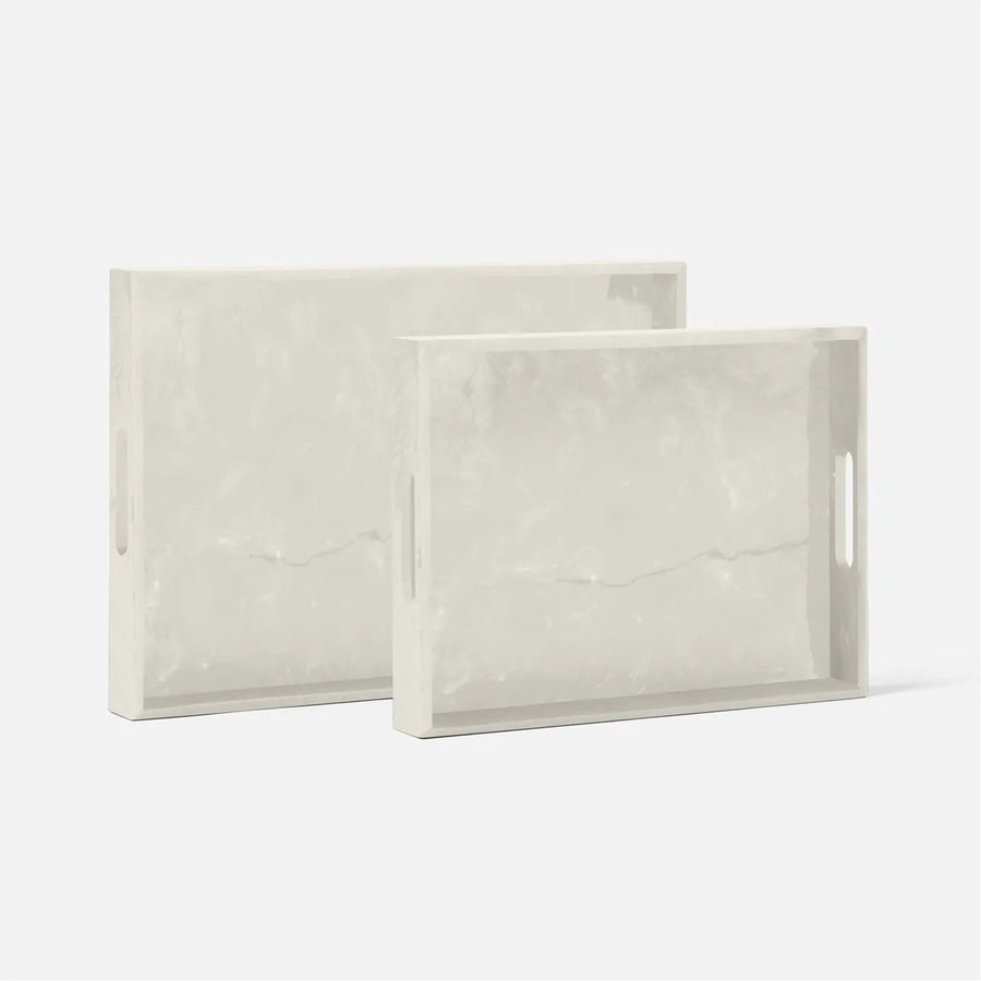 Made Goods Milan Swirled Resin Outdoor Tray, 2-Piece Set