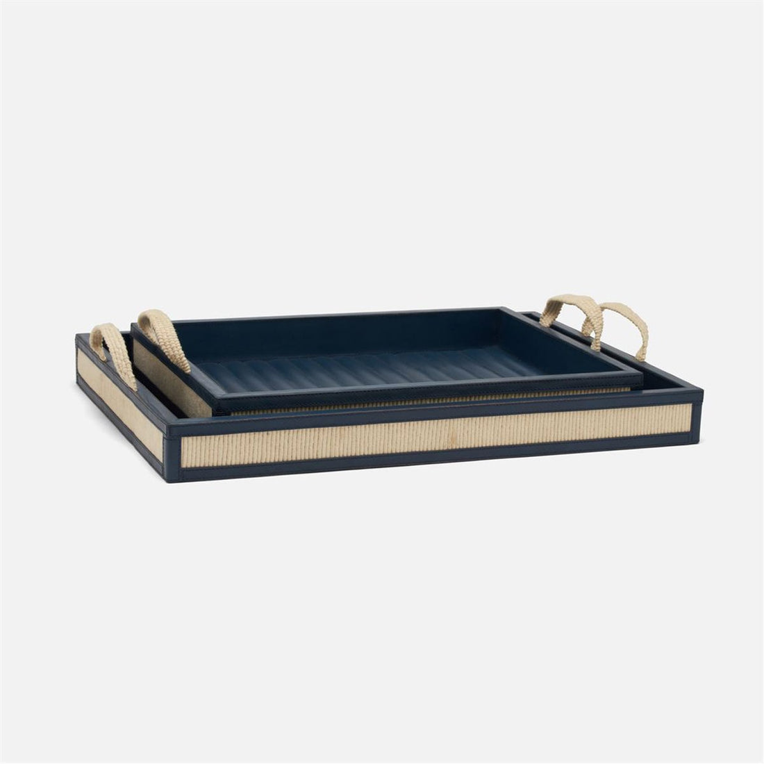 Made Goods Okeanos Nautical Tray in Navy, 2-Piece Set