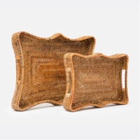 Made Goods Opal Woven Scallop Tray, 2-Piece Set