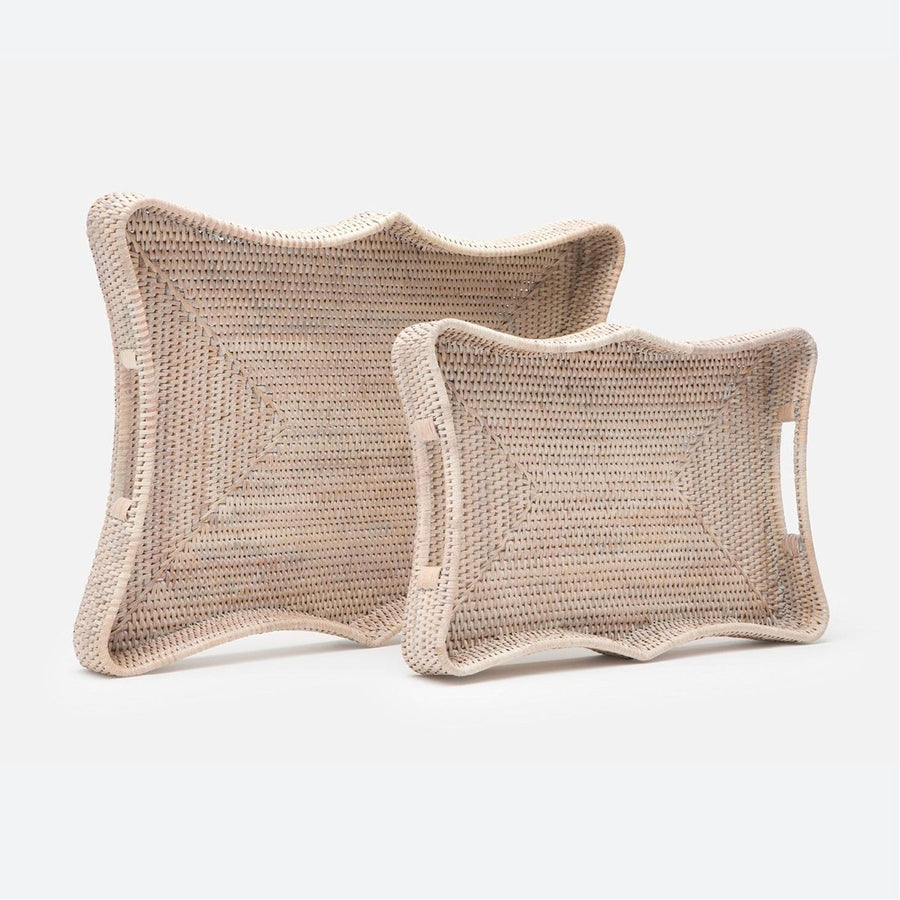 Made Goods Opal Woven Scallop Tray, 2-Piece Set