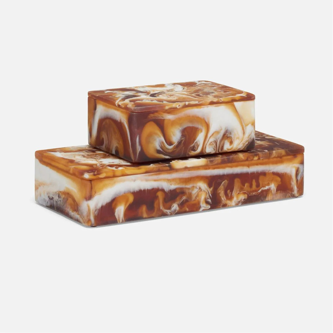 Made Goods Osias Swirled Resin Box, 2-Piece Set