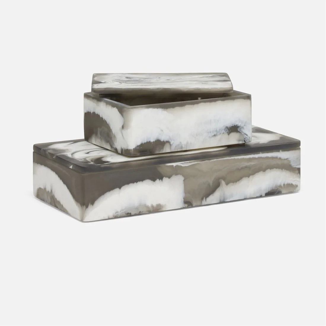 Made Goods Osias Swirled Resin Box, 2-Piece Set