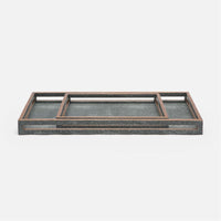 Made Goods Radley Realistic Faux Shagreen Tray with Veneer, 2-Piece Set