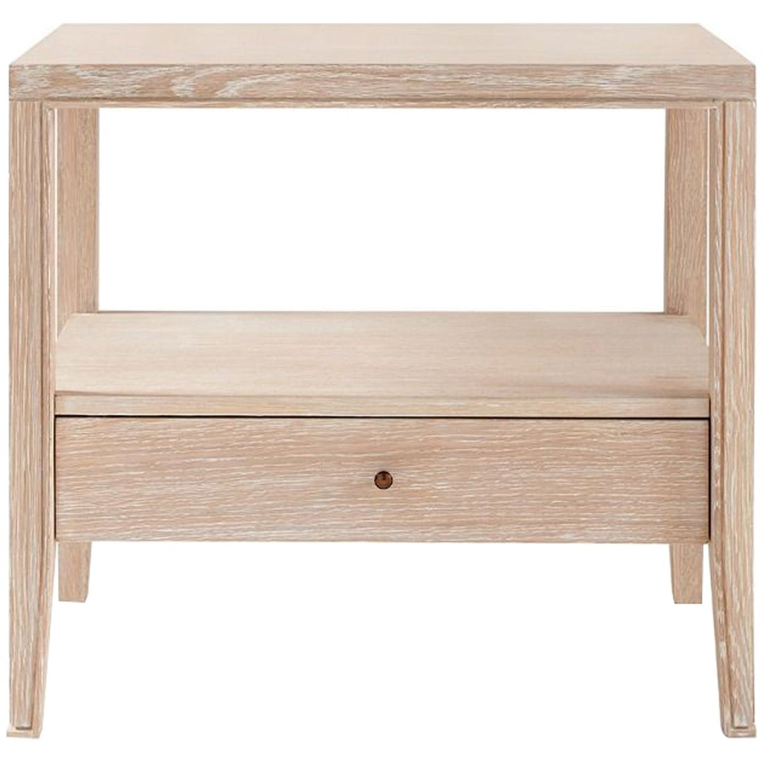 Villa & House Paola 1-Drawer Side Table, Bleached Cerused Oak