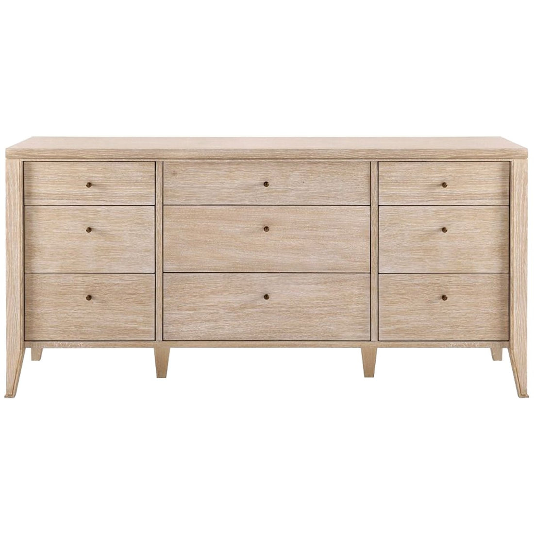 Villa & House Paola Extra Large 9-Drawer Dresser, Bleached Cerused Oak