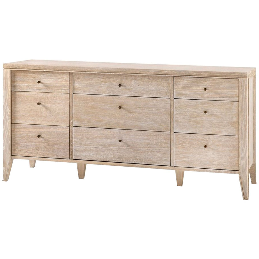 Villa & House Paola Extra Large 9-Drawer Dresser, Bleached Cerused Oak