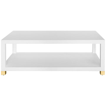 Worlds Away Coffee Table in Matte White Lacquer