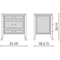 Villa & House Paulina 3-Drawer Side Table - Natural