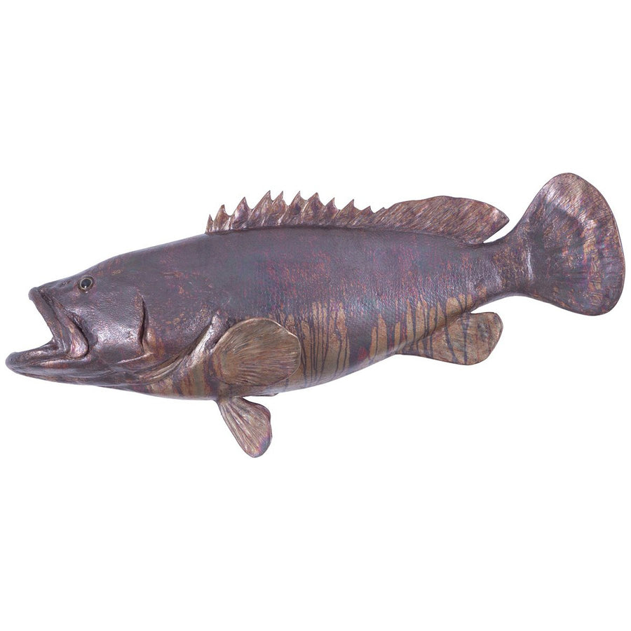 Phillips Collection Estuary Cod Fish Wall Sculpture, Copper Patina