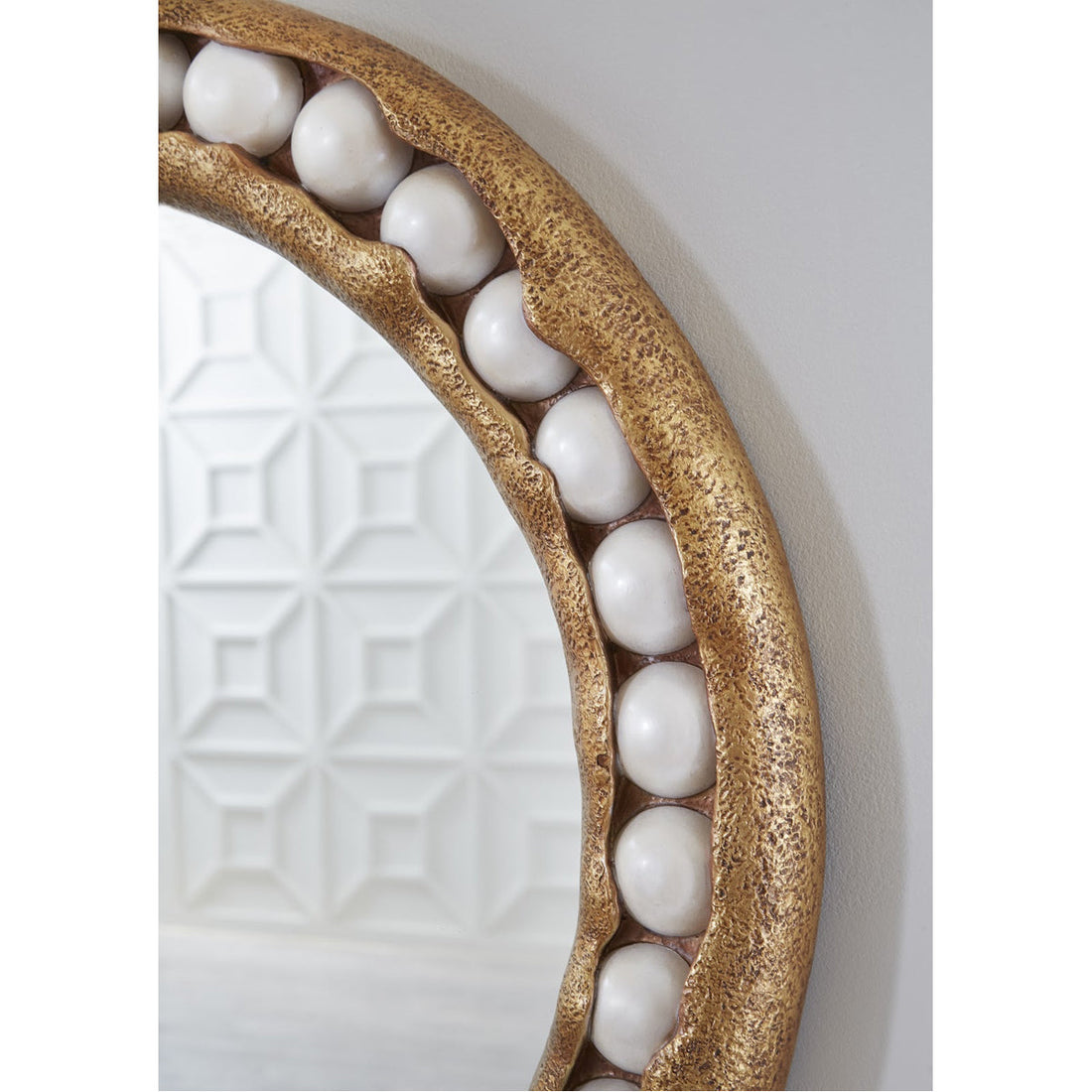 Phillips Collection Pearl Round Gold Mirror