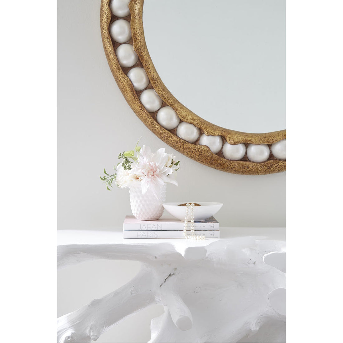 Phillips Collection Pearl Round Gold Mirror