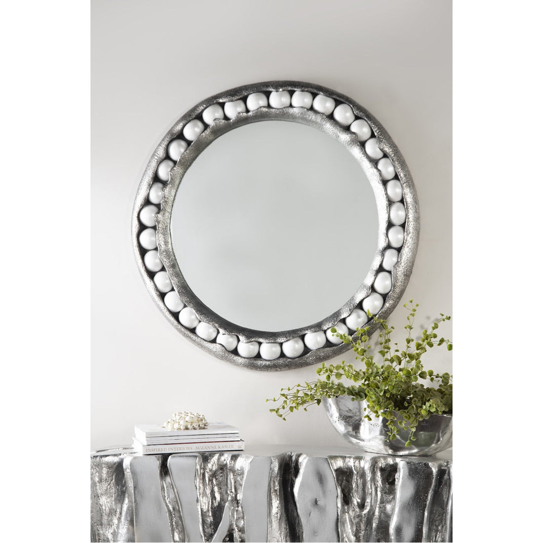 Phillips Collection Pearl Round Silver Mirror