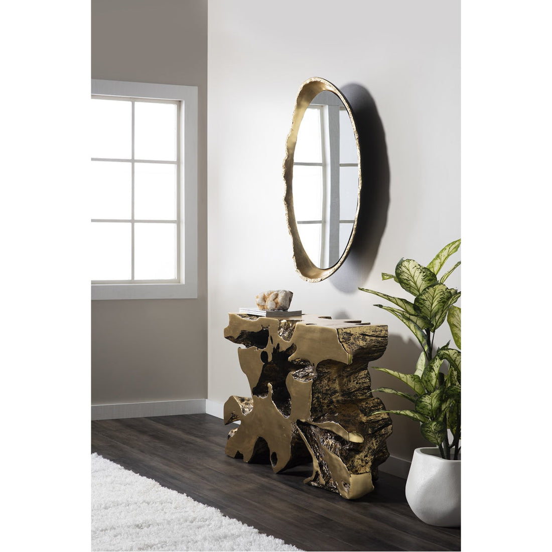 Phillips Collection Broken Egg Black and Gold Mirror