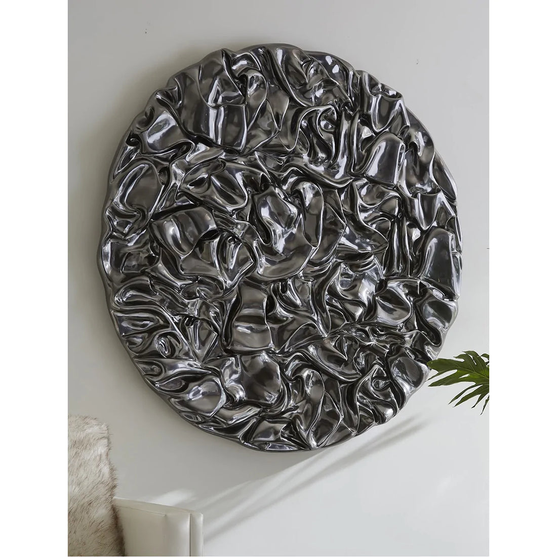 Phillips Collection Round Silver Drape Wall Art